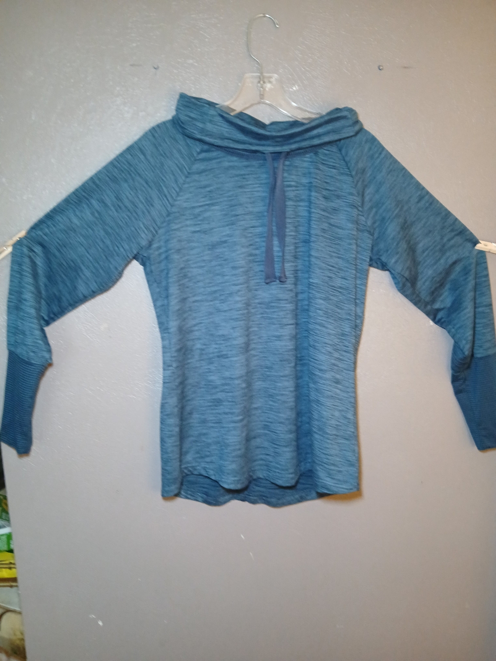 Avalanche Blue Marled Cowl Neck Pullover Hoodie Large